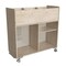 Flash Furniture Bright Beginnings Commercial Double Sided Space Saving Wooden Mobile Storage Cart with Clear Back, Locking Casters and 6 Storage Compartments, Natural MK-KE24268-GG - alternate 1